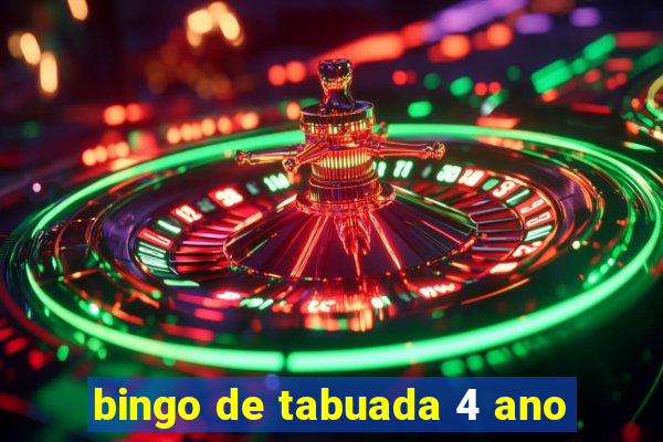 bingo de tabuada 4 ano